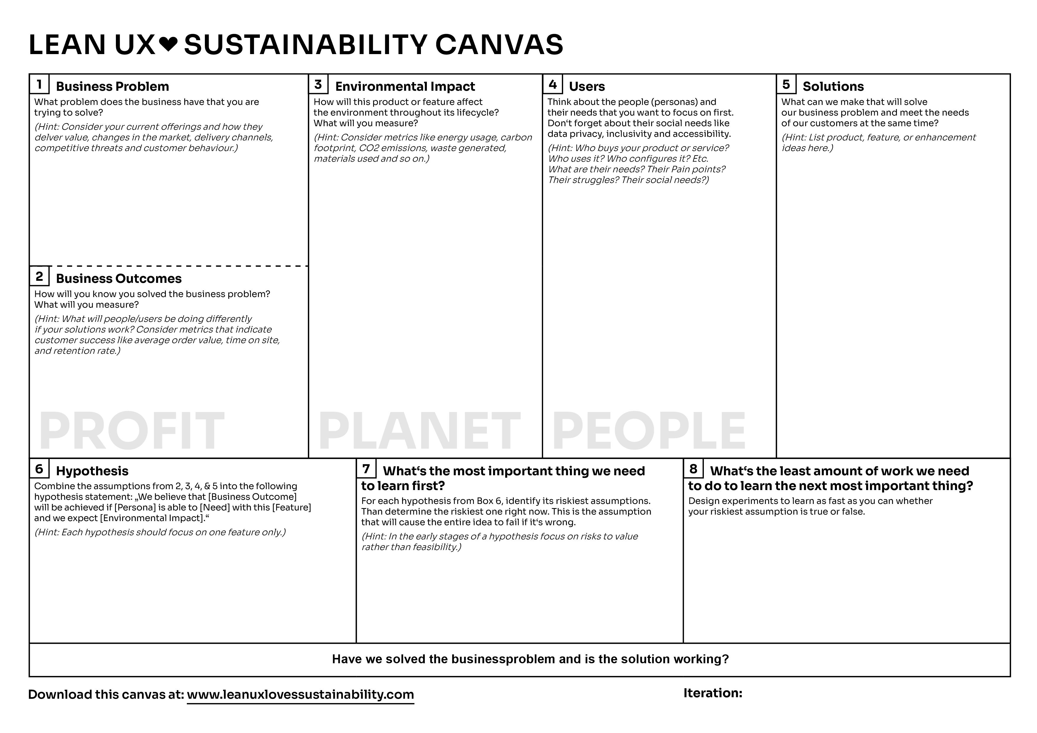 Lean UX ❤️ Sustainability Canvas